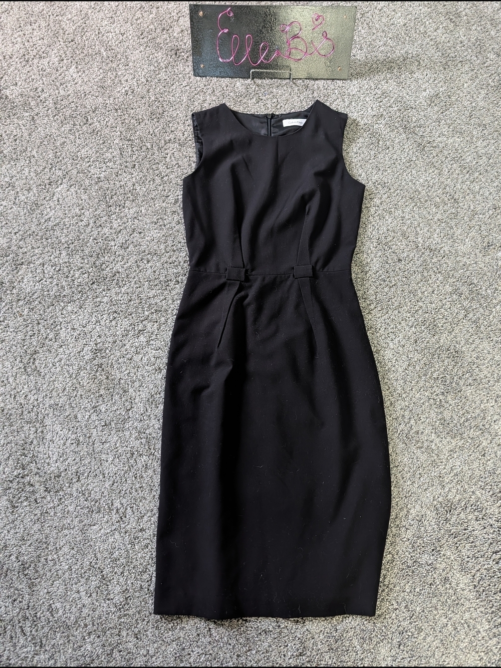 Euc Calvin Klein Black Sleeveless Midi Sheath Dress 0